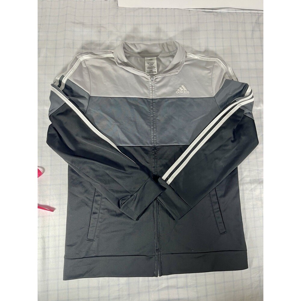 Youth Track Jacket Size XL (18/20) Full Zip Colorblock Gray Black